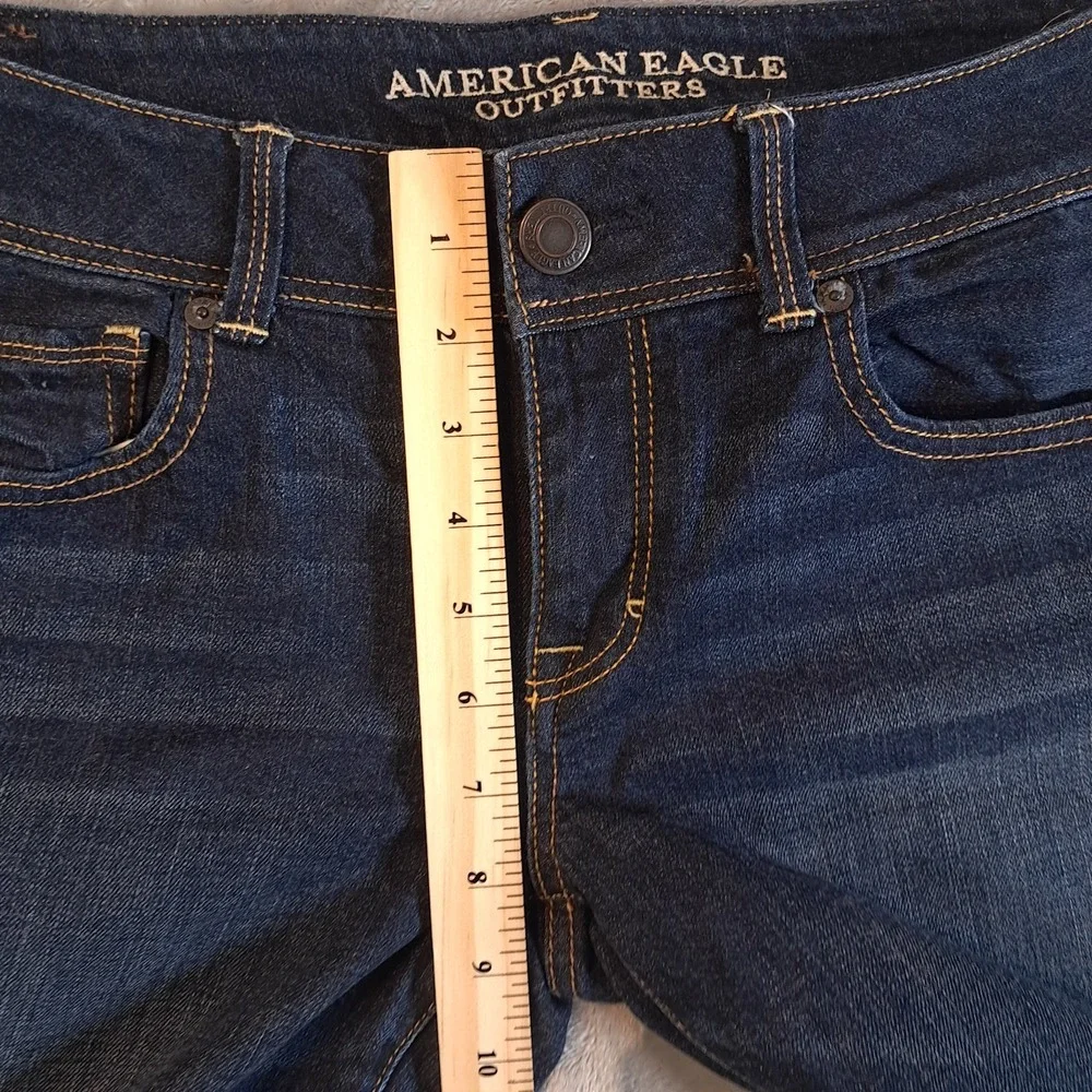 American Eagle Kick Boot Jeans Womens 10 Regular‎ Dark Wash Stretch Bootcut